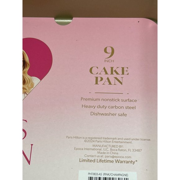 Paris Hilton 9-Inch Cake Pan Nonstick Surface Heavy Duty Carbon Steel Dishwasher - Picture 2 of 6